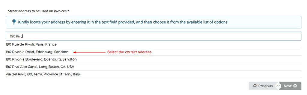 Complete Profile Address