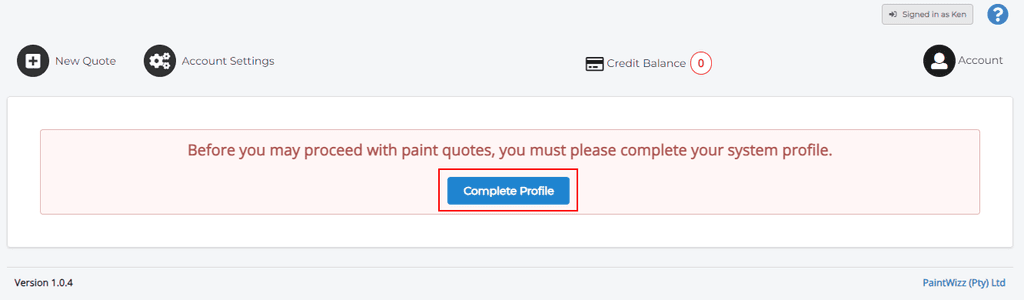 Complete Profile Message