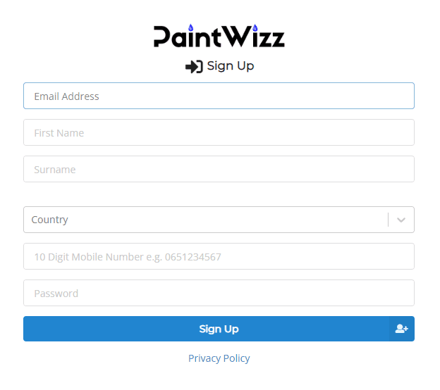 Sign Up Screen